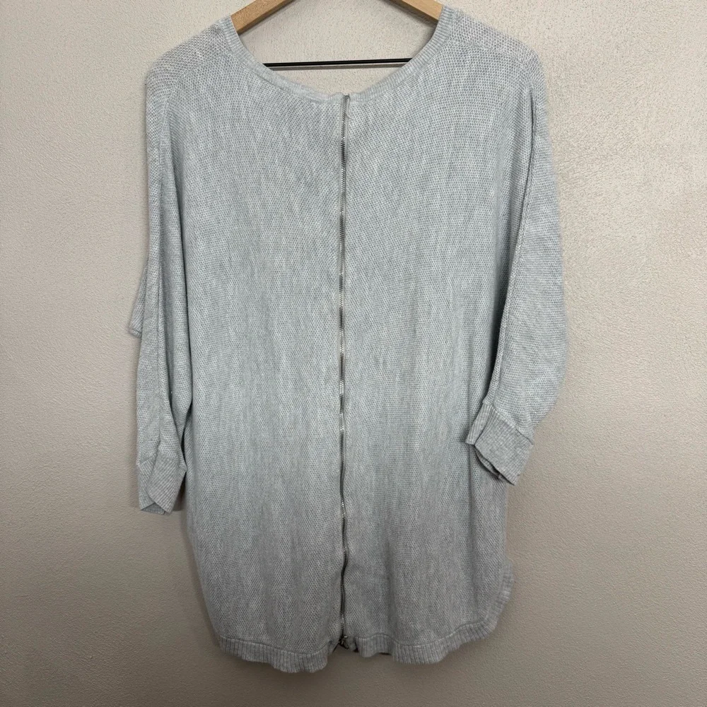 Express V-neck High-Low Sweater Zipper Back Grey Size Large - Picture 7 of 10